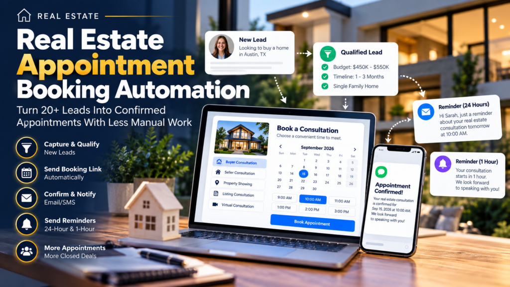 Real Estate Appointment Booking Automation: Powerful 20+ Lead System 2 **Alt Text:** `real estate appointment booking automation`