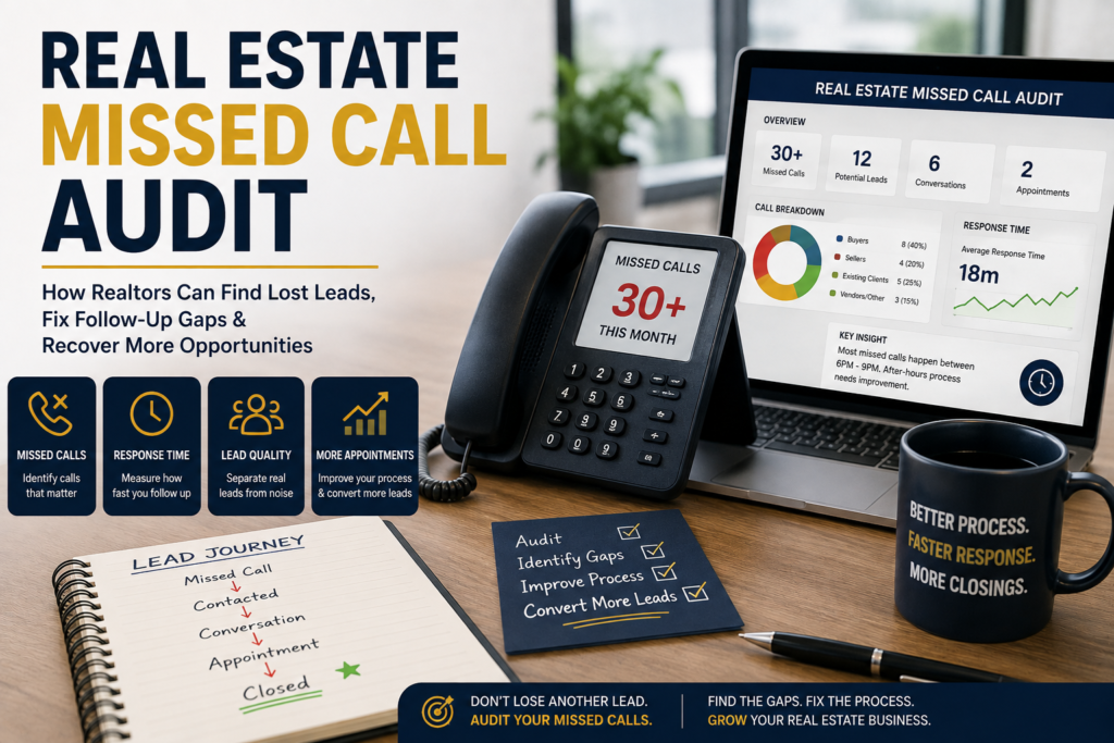 **Alt text:** `real estate missed call audit infographic`
